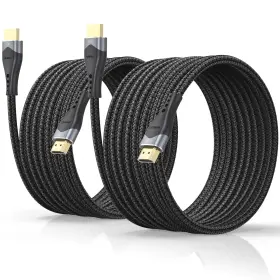Diooeer 86dm15t Long Hdmi Cable 15 Ft 2-pack 10k 8k 48gbps Ultra High Speed 15ft Black