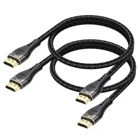 Diooeer Kr0232p Short Hdmi Cable 2ft 2-pack 10k 8k 4k 2.1 2 Grey
