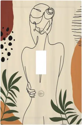 MLGB0615 DJTRRF Feminine Line Single Toggle Wall Plate Art