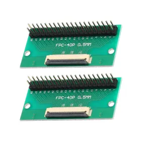 Duefixing 609044743548 2 Pcs Ffc Fpc Connector Board 40 Pin 0.5mm Socket To 2.54mm Double Row