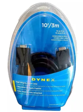 Dynex Dx-hsvga10 10 Foot Vga Male To Computer Monitor Cable Dynex Dx-hsvga10 10 Foot Vga Male To Computer Monitor Cable