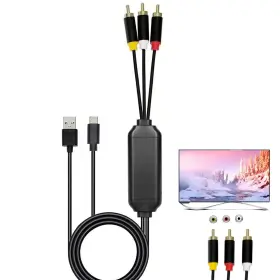 B09BMW8BD8 ECDREAM Usb Rca Cable Adapter Charging