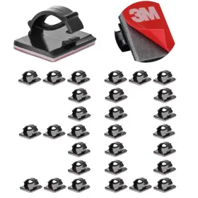 Etobesy 791342263306 Cable Clips Self With 3m Adhesive Cord Organizer Wire 30 Pieces Black