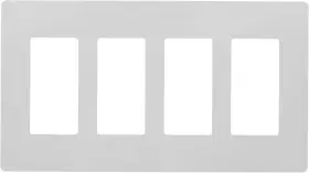 Faith Swp4-wh-01 Electric 4-gang Decorator Screwless Wall Plate Child Safe 1 Pack White