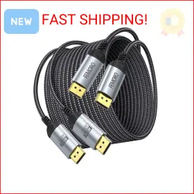 Femoro Fe117-22 Displayport 2.1 Cable 10ft 2 Pack 80gbps Dp Cord 16k 60hz 8k 120hz 4k 24 Femoro Fe117-22 Displayport 2.1 Cable 10ft 2 Pack 80gbps Dp Cord 16k 60hz 8k 120hz 4k 24