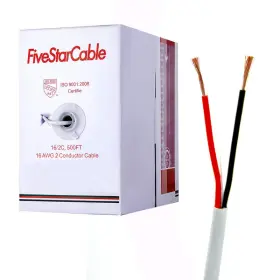 Fivestarcable B01aiqhbqg 16-2 500 Ft. 16/2 Cmr Rated Solid Bare Copper 2 Conductors Audio