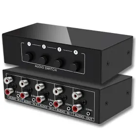 Flyroadup A-401 3.5mm Aux Rca L/r Bi-directional Stereo Audio Switch 4 In 1 Out A/b Analog Flyroadup A-401 3.5mm Aux Rca L/r Bi-directional Stereo Audio Switch 4 In 1 Out A/b Analog