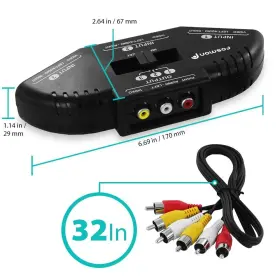 650748557191 FOSMON Rca Splitter Audio Video Switch Box Cable #2