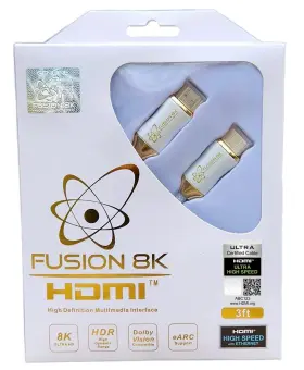 HDMI-20-WHITE FUSION8K Cable Hdr Dolby Xbox Tv Bluray HDMI-20-WHITE FUSION8K Cable Hdr Dolby Xbox Tv Bluray