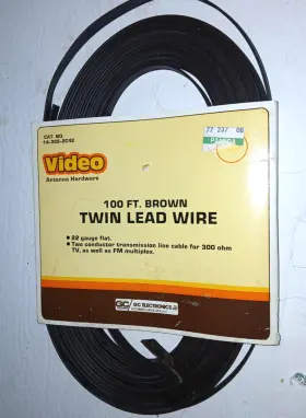 14-322 GC Flat Twin Lead Tv Fm Antenna Wire Nos