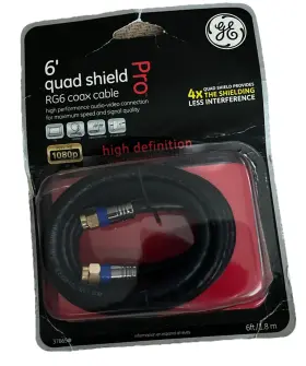 030878376655 GE Pro Quad Shield Video Coax Cable 030878376655 GE Pro Quad Shield Video Coax Cable