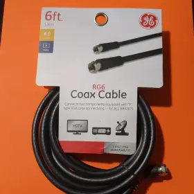 CMP-COAX-RCA-RG6-BLK-6F GE Digital Audio Coaxial Cable Pdif