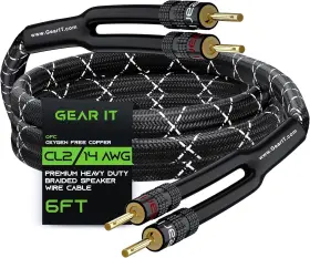 Gearit 769272823600 14awg Premium Heavy Duty Braided Speaker Wire Cable 6 Feet Black Gearit 769272823600 14awg Premium Heavy Duty Braided Speaker Wire Cable 6 Feet Black
