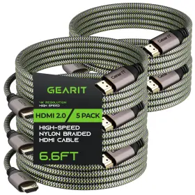 Gearit 769272842212 4k Hdmi Cable 5-pack / 6.6ft 2m High-speed 2.0b 60hz 3d Gearit 769272842212 4k Hdmi Cable 5-pack / 6.6ft 2m High-speed 2.0b 60hz 3d