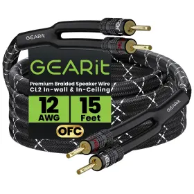 Gearit B071yw6tvn 12awg Speaker Cable Wire With Gold-plated Banana Tip Plugs 15 Feet In-w Gearit B071yw6tvn 12awg Speaker Cable Wire With Gold-plated Banana Tip Plugs 15 Feet In-w