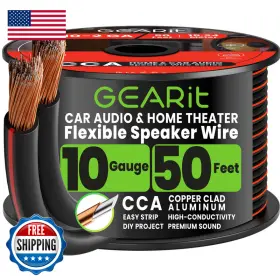Gearit B08ng3vcg1 10 Gauge Speaker Wire 50 Ftspeaker Cable Foot Markers Polarity