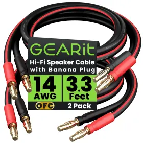 B091JB6324 GEARIT Awg Speaker Cable Wire Banana Plugs Fi
