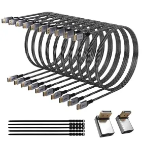 Hifind H-dp8k-10pk-10f Vesa Certified 8k Displayport 1.4 Cable 10 Ft/10 Pack 32.4gbps High-speed 8k