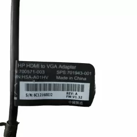 700571-003 HP Hdmi Vga Adapter Cable #2 700571-003 HP Hdmi Vga Adapter Cable #2