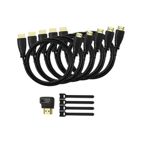 Huanuo Hnhc065 5x High-speed Hdmi Ethernet Cables With Right Angle Adapter Model Hn-hc06-5 Huanuo Hnhc065 5x High-speed Hdmi Ethernet Cables With Right Angle Adapter Model Hn-hc06-5