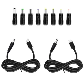 Hunsool Hs-p006-c 2pcs 3.3ft 20v Output Usb C To Dc 5.5mm X 2.5mm Pd Trigger Power Cable Black