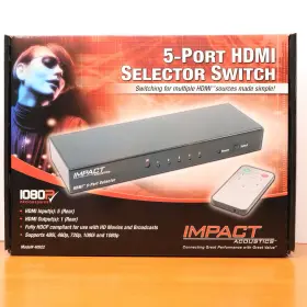 Impact Acoustics 40922 Cables To Go 5-ports Hdmi Switcher - Video Audio Remote Impact Acoustics 40922 Cables To Go 5-ports Hdmi Switcher - Video Audio Remote