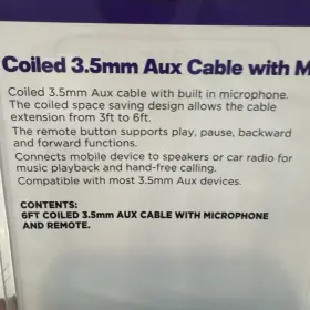 195602081479 INFINITIVE Coiled Cable Microphon Mic Remote #3