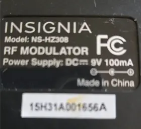 NS-HZ308 INSIGNIA Rf Modulator Ray Dvd Player Audio #3