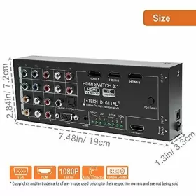 654367438909 J-TECH DIGITAL Functional Hdmi Converter Switch #2