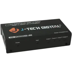 J-tech Digital 887478810979 Hdmi Splitter 1 In 4 Out 4k60hz 1x4 Duplicate Mirror With Power Adapter By 1