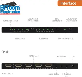JTECH-SWE41 J-TECH DIGITAL INC Hdmi Audio Extractor Switcher #3