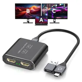 MS001-DEEP JCYMELE Hdmi Splitter Display Dual Monitor Usb