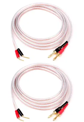 Jorzor 760654275796 2 Pack Pin Type Plug To Banana Male Speaker 1m 3.3ft Gold-plated