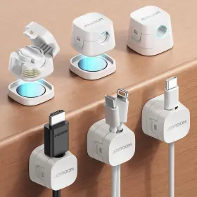 Joyroom Jr-zs668 Detachable Magnetic Cord Organizer With Secure Snap-lock 2-in-1 White