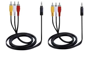 3.5A3RCA KAMAI Jack Male Rca Audio Video Cable Feet Pack