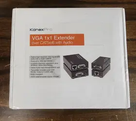 Kanexpro Vgaextx1 Vga 1x1 Extender Over Cat5e/6 With Audio New / Sealed Kanexpro Vgaextx1 Vga 1x1 Extender Over Cat5e/6 With Audio New / Sealed