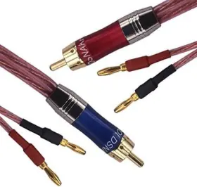 Kk Cable R1-b2-d1 4n Ofc Speaker Wire Pair With Rca Male 1m/3.28foot Blue Red