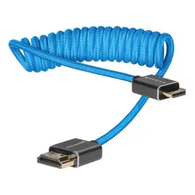 Kondor Blue 427038123212 Mini Hdmi To Full Cable 12 Inch -24 Braided Coiled For On-camera Monito Kondor Blue 427038123212 Mini Hdmi To Full Cable 12 Inch -24 Braided Coiled For On-camera Monito