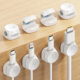 Lamicall Strk02-us-w-8-gm 8pack Cord Organizer 1s Lock Spring Cable Management Snow White