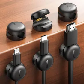 Lamicall Strk05-us-b-6-gm Cable Clips Spring Cord Organizer Holder - 6pack Latest Black Lamicall Strk05-us-b-6-gm Cable Clips Spring Cord Organizer Holder - 6pack Latest Black