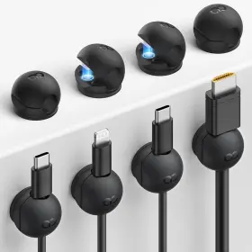 Lamicall Strk08-us-b-8 8pack Magnetic Cord Organizer Clips - Classic Black