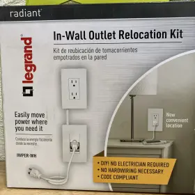 Iwper-wh LEGRAND Radiant Wall Outlet Relocation Plate Kit
