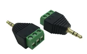 Lemeng 606413543334 3.5mm 3 Pole Stereo Audio Video Male To Screw Terminal Female Double Track