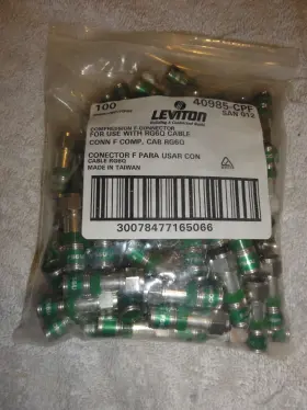 4095-CPF LEVITON Bag Crimp Coaxial Cable End Connectors