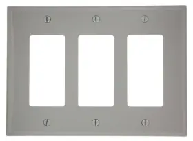 Leviton Pj263-gy 3-gang Decora/gfci Wallplate Midway Size Gray 1 Pack