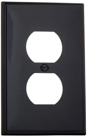 Leviton Pj8-e 1-gang 1-duplex Midway Nylon Wallplate Size 1 Pack Black