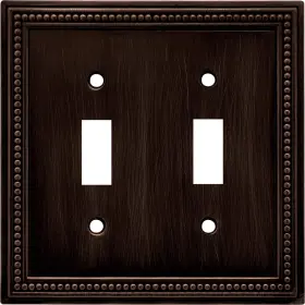 64409 LIBERTY HARDWARE Brainerd Beaded Double Switch Wall 64409 LIBERTY HARDWARE Brainerd Beaded Double Switch Wall