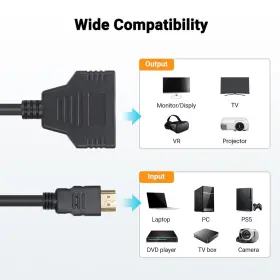 744337720193 MARMOIN Hdmi Cable Splitter Adapter Male Dual