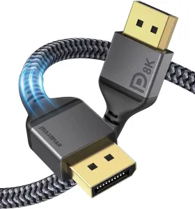 Maxonar Dtd2 8k Displayport Cable 1.4 6ft/1.8m 60hz 4k 144hz 2k 240hz Hbr3 High Sp