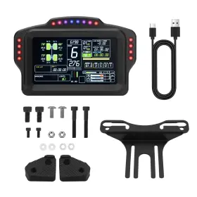 Miyee 784300343950 Sim Racing Dashboard With 5 Inch Screen And 16 Rgb Leds For Games Accessories